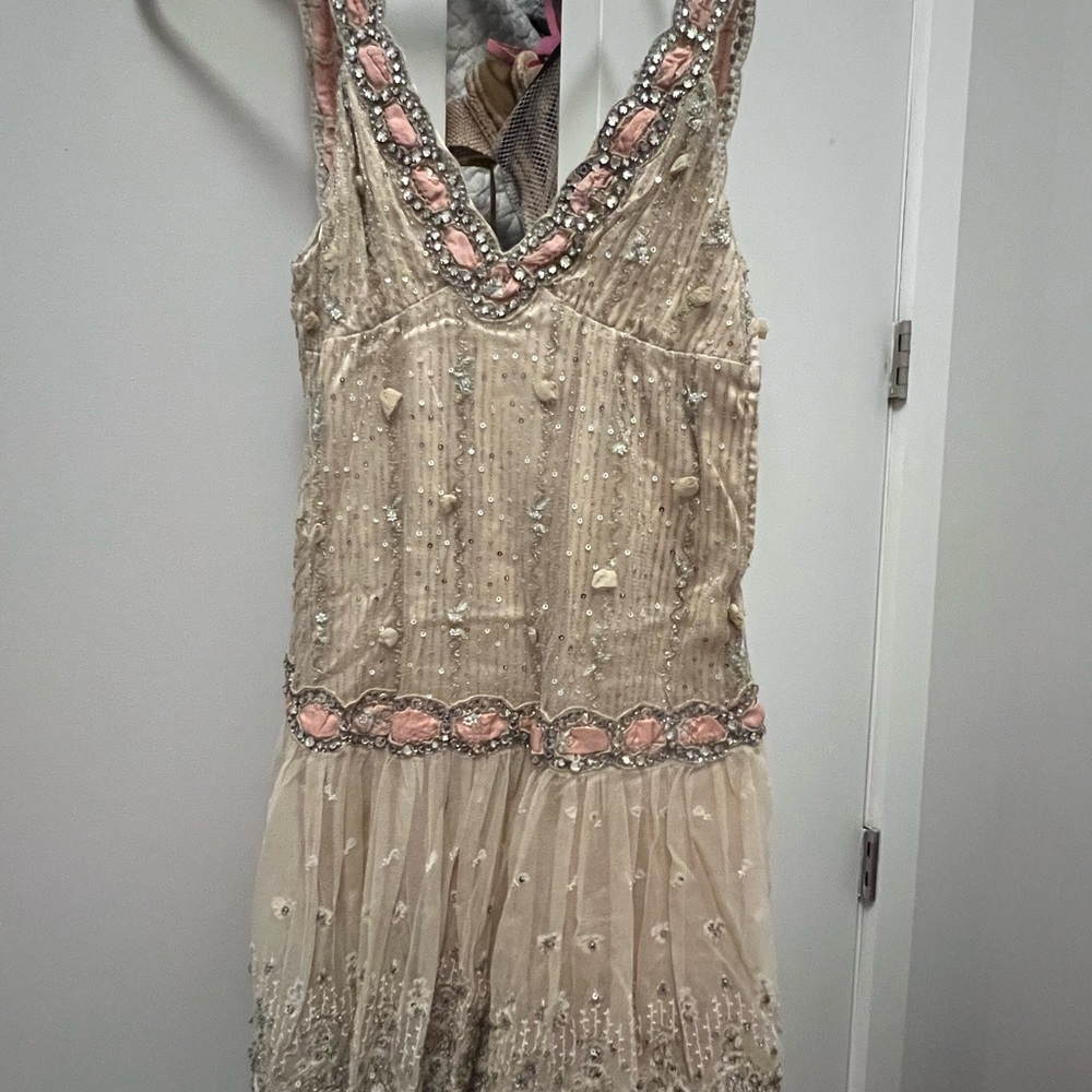 Blumarine Vintage SS2004 Runway NWT Dropwaist Embroidered Beaded Dress